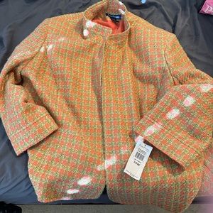 Evan Piccone 3/4 Sleeve Orange and Green Suit Jacket